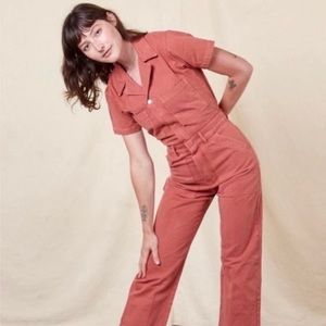 Big Bud Press XXS Short Sleeve Jumpsuit in Clay Red